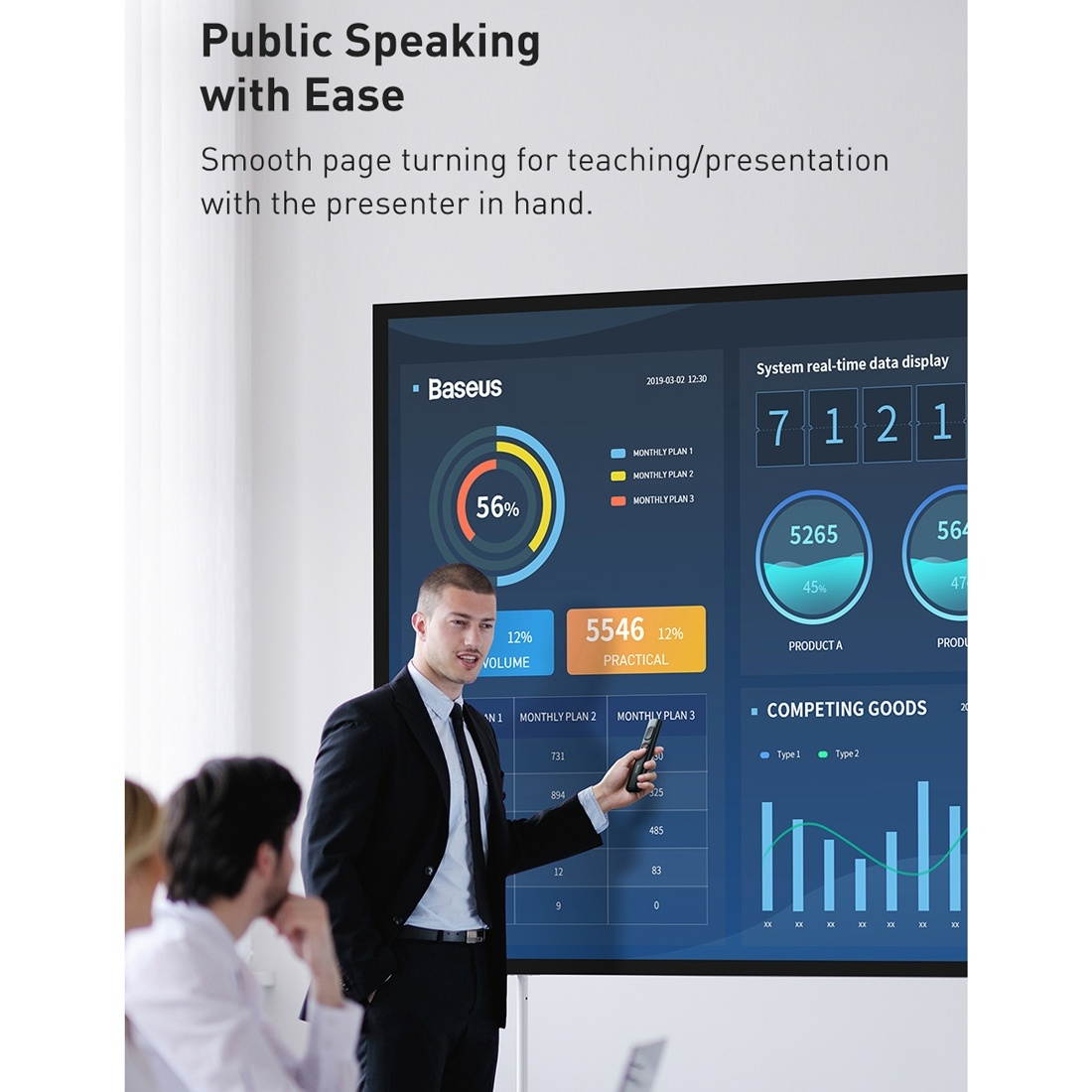 Baseus ACFYB-B01 Orange Dot RF2.4GHz PPT Wireless Multimedia Presenter Page Turning Pen, Youth Version, Control Distance: 30m