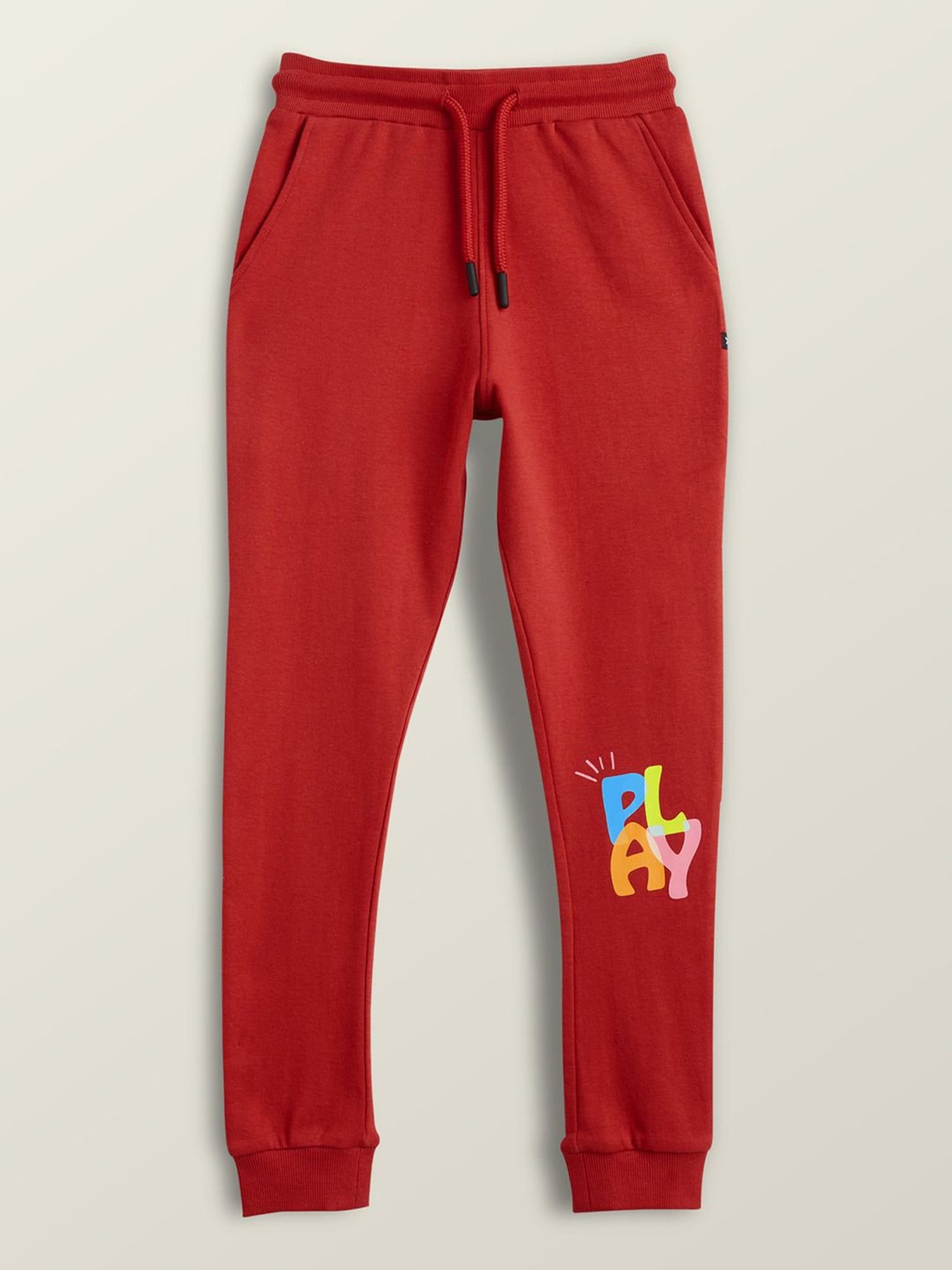 XY Life Kids Blue & Red Cotton Relaxed Fit Joggers (Pack of 2)