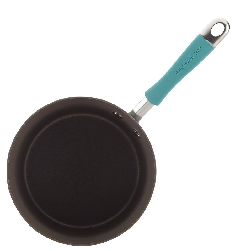 Rachael Ray Cucina 3qt Hard Anodized Nonstick Saucepan with Lid Blue Handles