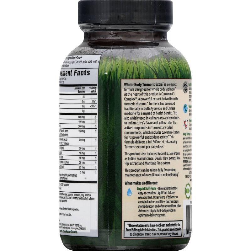 irwin naturals Whole-Body Turmeric Extra Dietary Supplement Liquid Softgels - 60ct