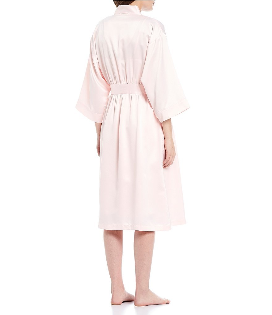 Cabernet Satin Short Wrap Robe