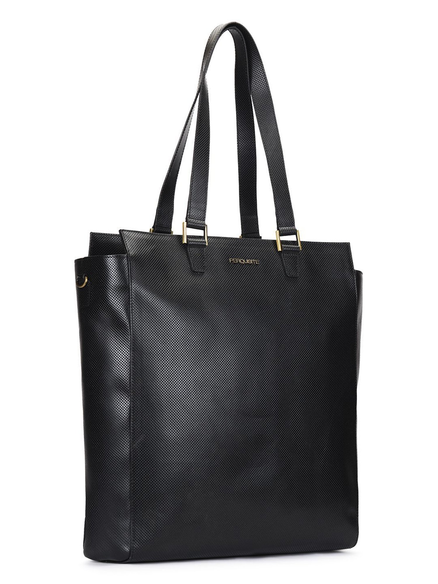 PERQUISITE THE GRACE Black Solid Medium Tote Handbag