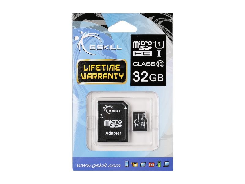 G.Skill 64GB microSDXC UHS-I/U1 Class 10 Memory Card with Adapter (FF-TSDXC64GA-U1)