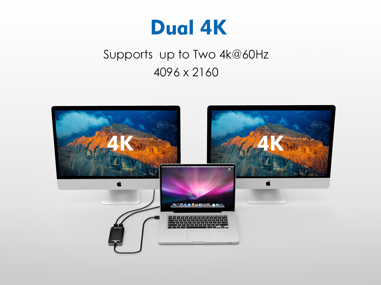 Wavlink Thunderbolt 3 to Dual 4K DisplayPort Adapter for Mac & Windows, Support Dual DisplayPort Displays 4K 60Hz Monitors Or One 5K, Super Speed Up to 40Gbps-Thunderbolt Certified, Plug and Play