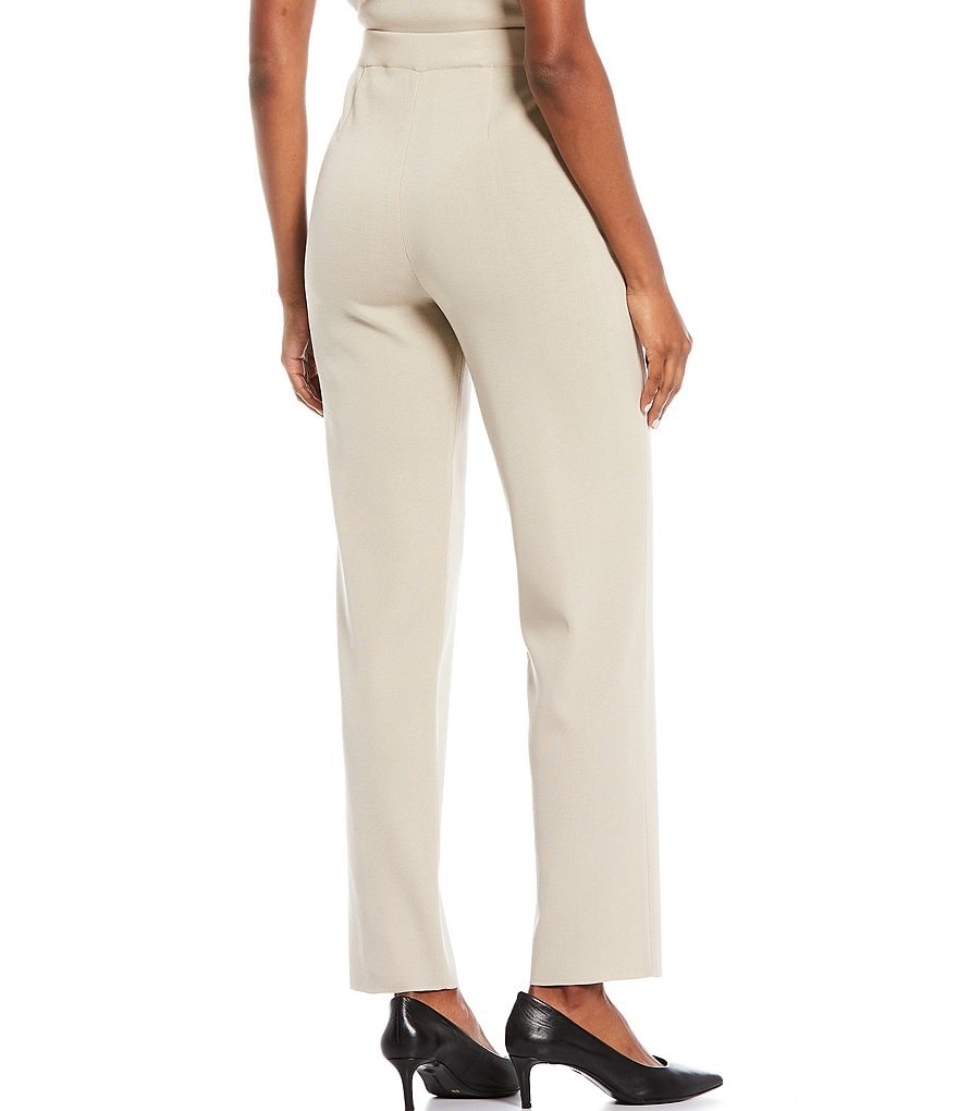 Misook Flat Front Straight Leg Coordinating Pull-On Pants