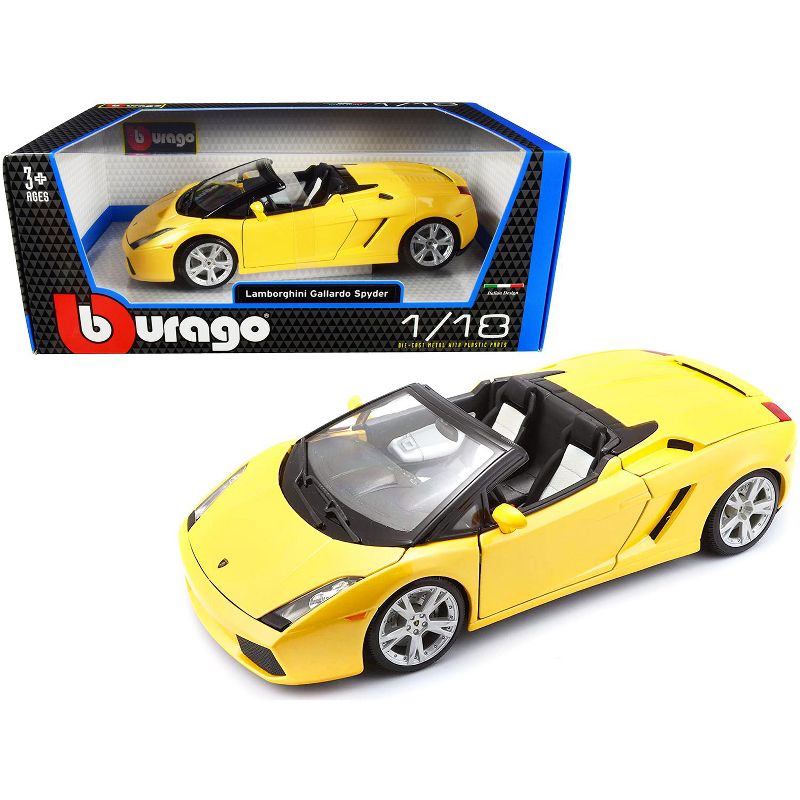Lamborghini Gallardo Spyder Yellow 1/18 Diecast Model Car by Bburago