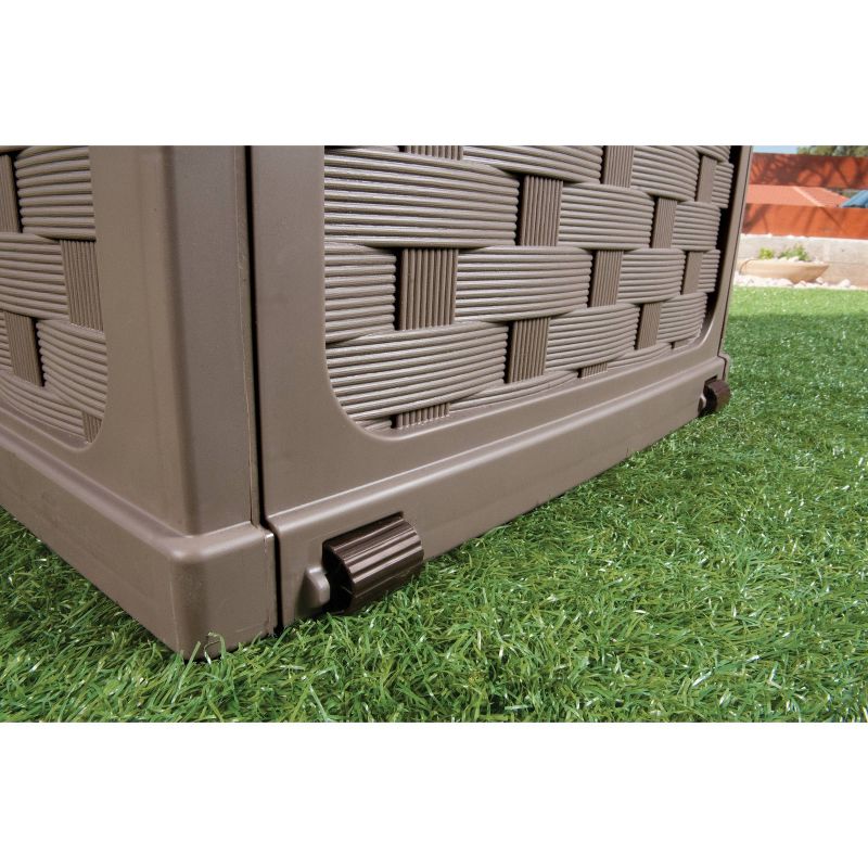 Rattan Deck Box 88 Gallon - Mocha Brown - Starplast