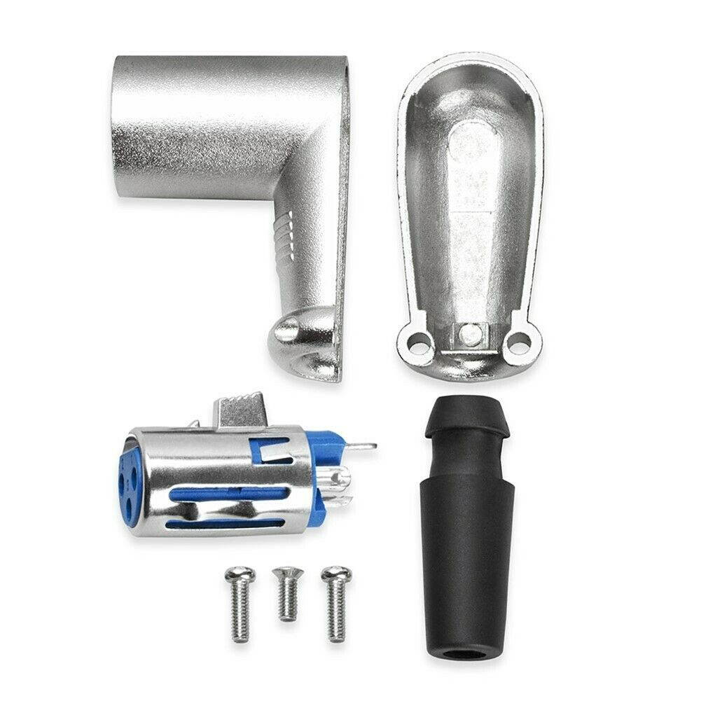4x XLR 3-Pin Female Right Angle 90 Degree Mic Microphone Audio Adapter Connector