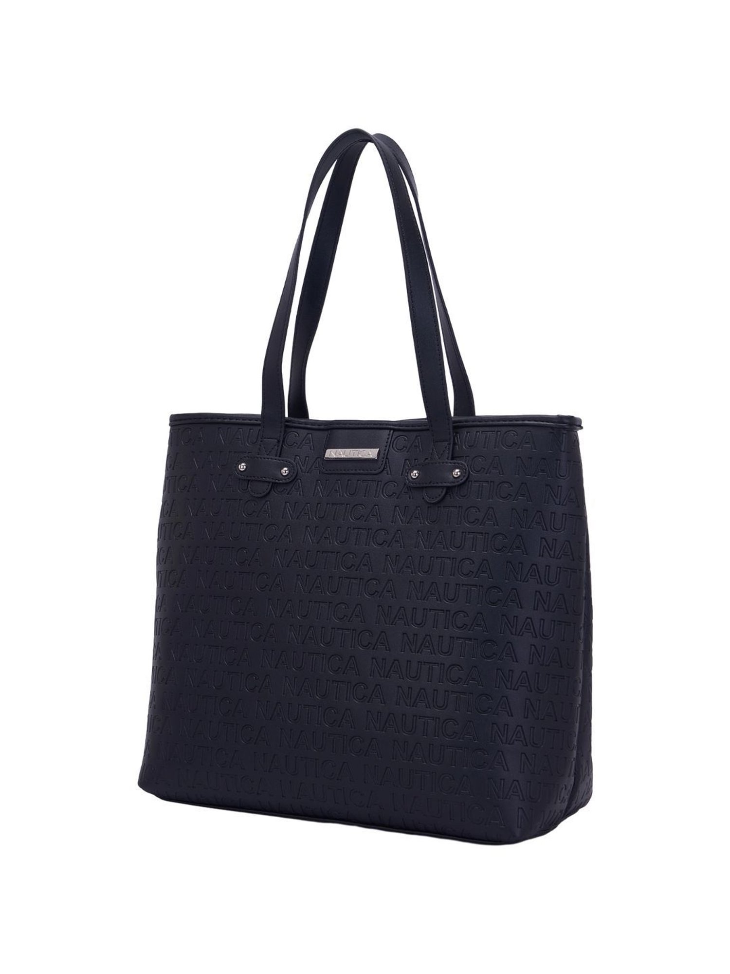 Nautica Black Solid Medium Tote Handbag
