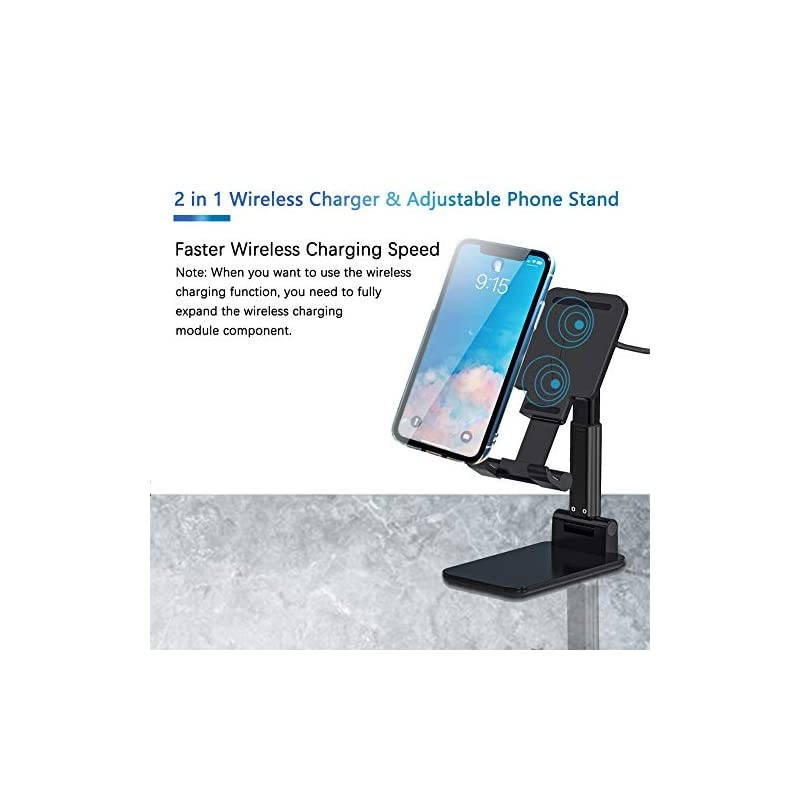 Charger 2 in 1 Charging Station iPhone Holder Cradle Dock for Desk Adjustable Cell Phone Charger Stand Compatible with 11ProMaxXXRXS Max8 Plus Samsung Galaxy S10S9S8