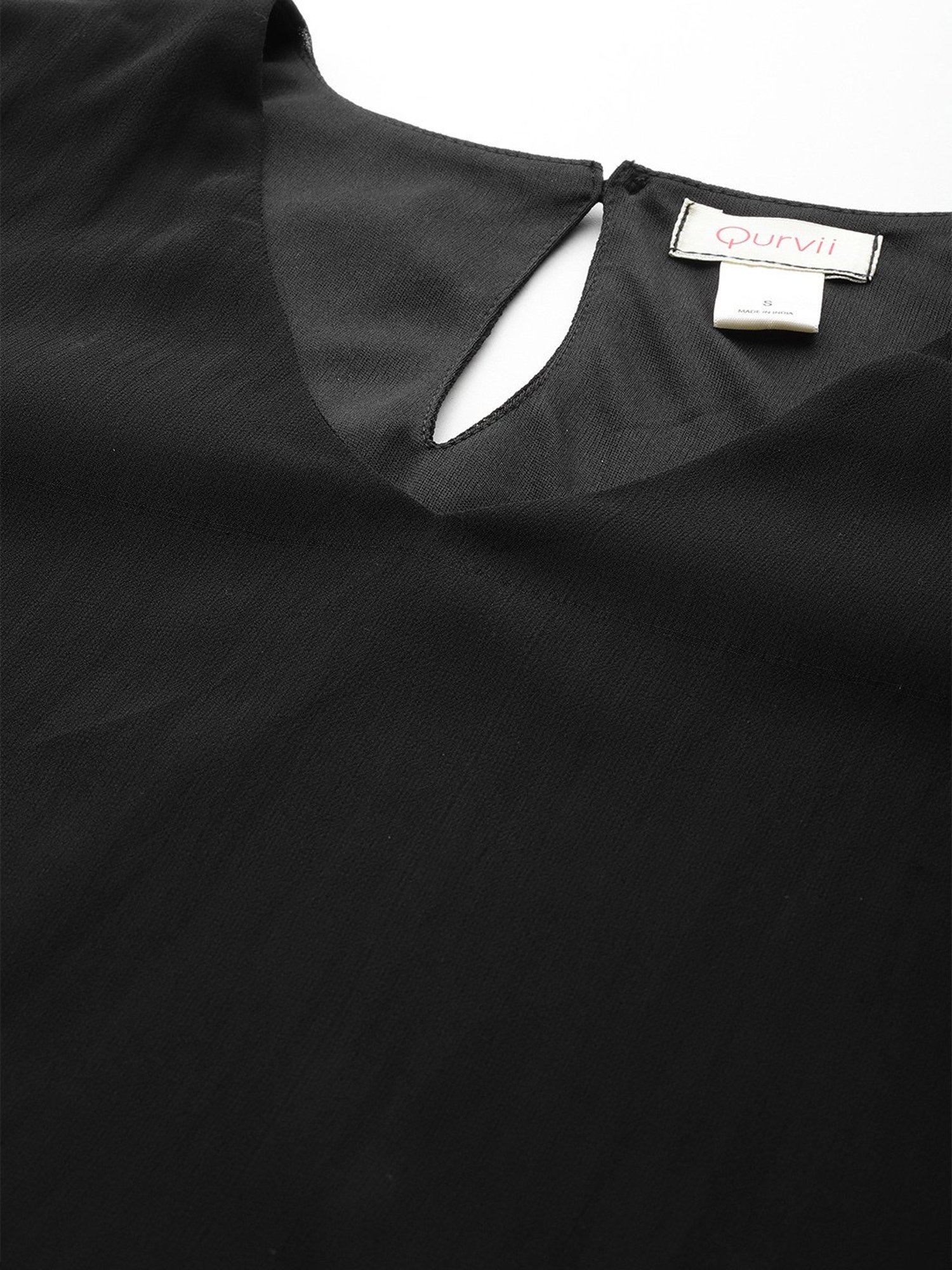 Qurvii Black Regular fit Top