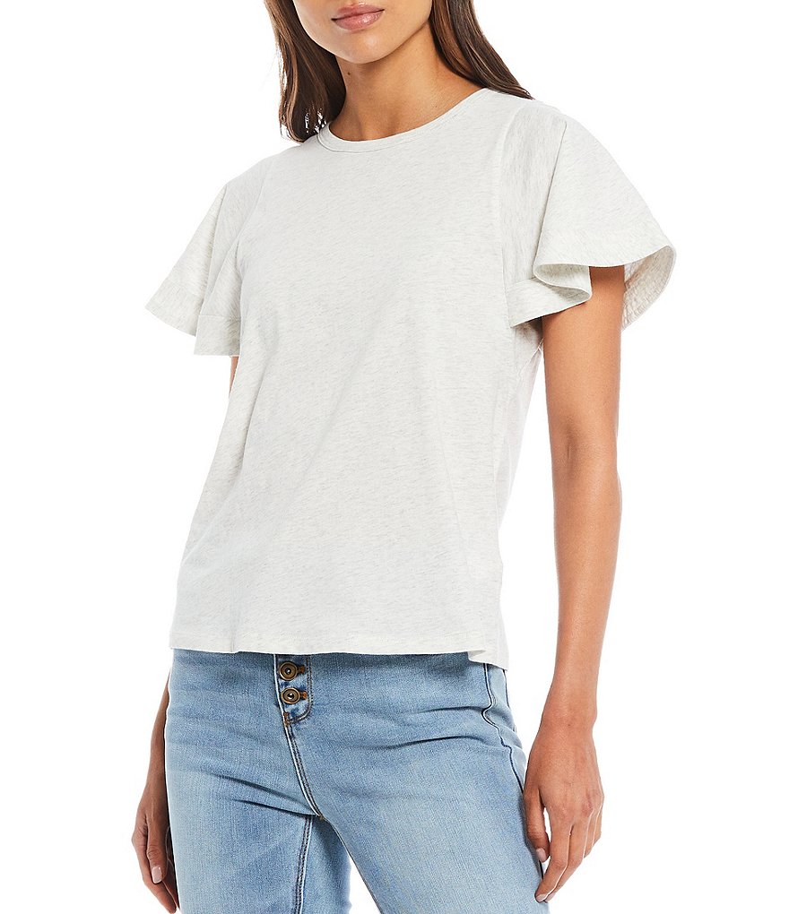 A Loves A Knit Flutter Sleeve Tee