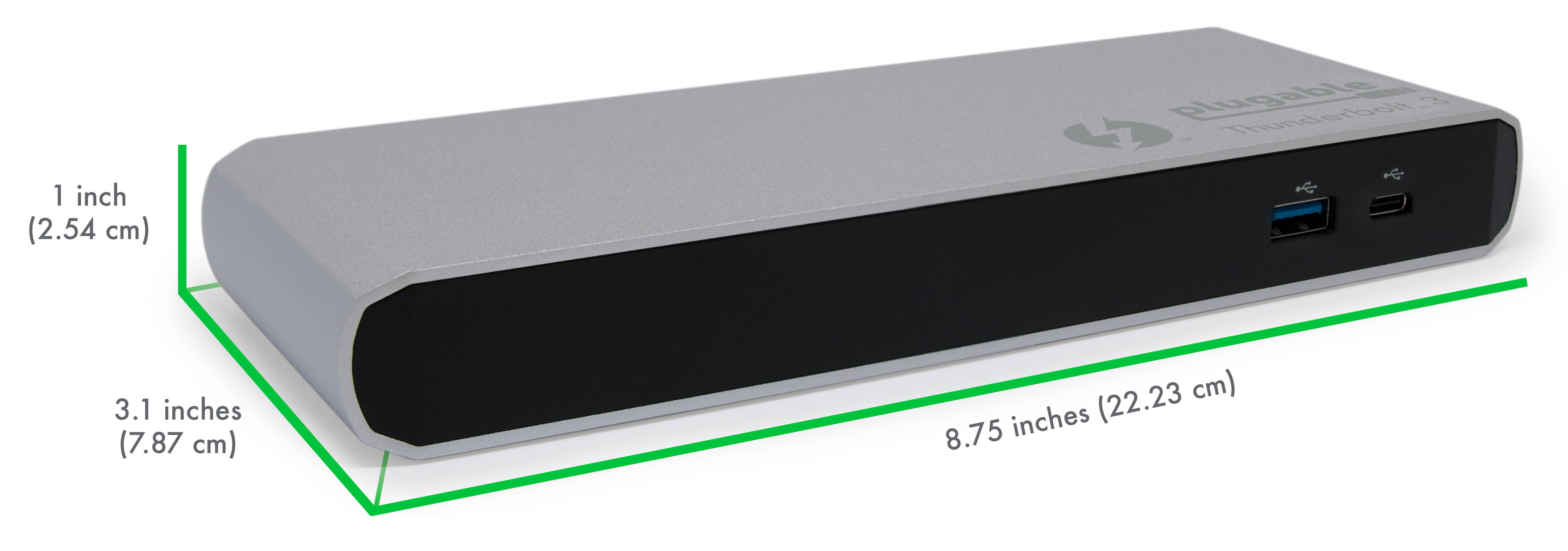 Plugable Thunderbolt 3 Dock, Enables Extra Displays, Wired Network, Audio, and More USB Ports, Compatible with Thunderbolt 3 Macs and PCs (4K DisplayPort or HDMI Display, No Host Charging)