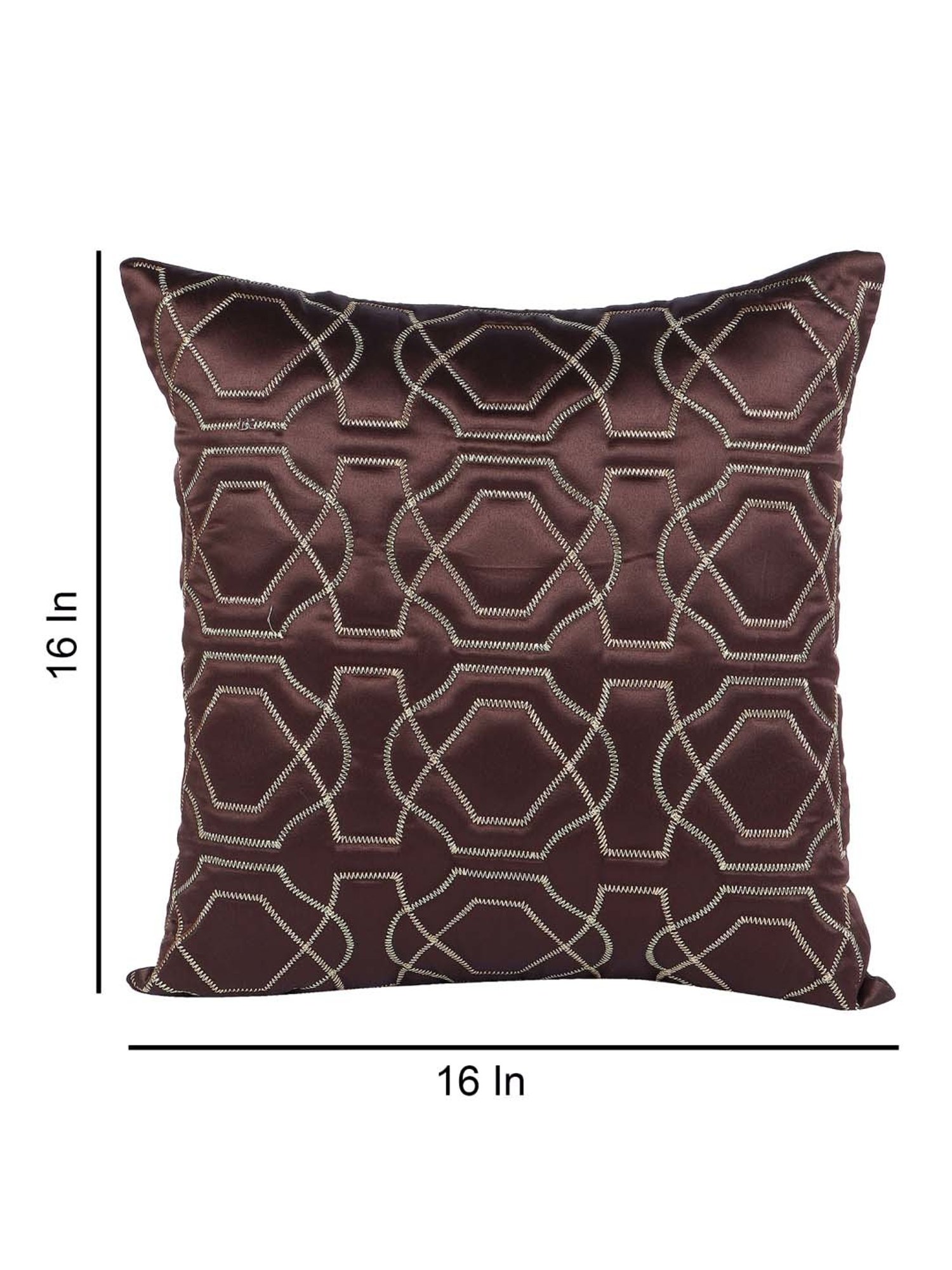 MFD HOME Furnishing Brown Satin Cushion Cover - Set of 2