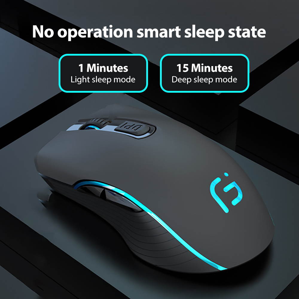 2.4G/Bluetooth Wireless Mouse,SILENT MICE, Rechargeable Full Size Wireless Optical Full Size Mice Ergonomic design mouse with Nano USB Receiver, 3 Adjustable DPI Levels, 6 Buttons