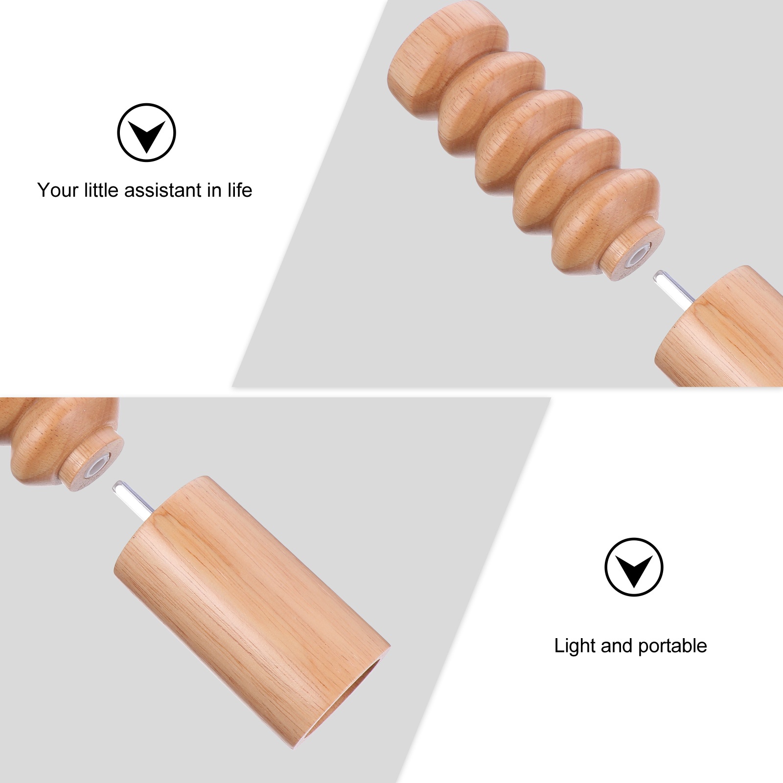 Wooden Pepper Spice Mill Grinder Rotor Manual Cumin Sesame Pepper Grinding Tool