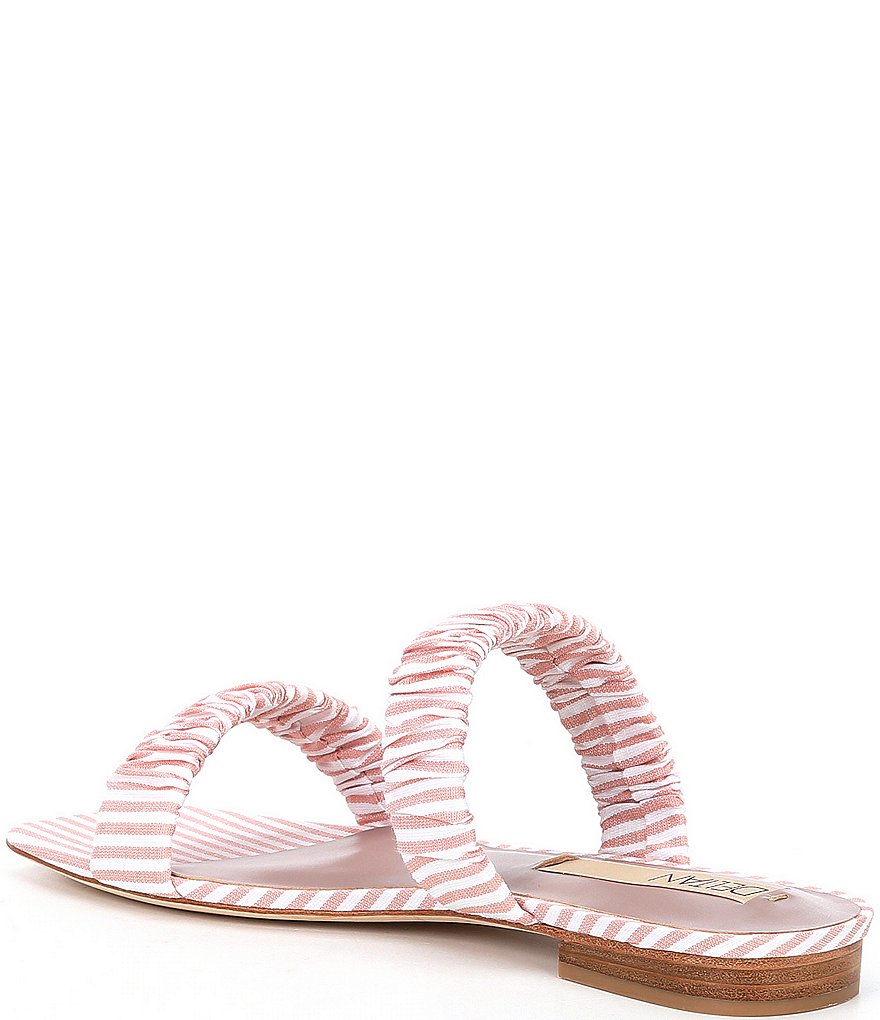 Deltan Cora Stripe Print Two Band Sandals
