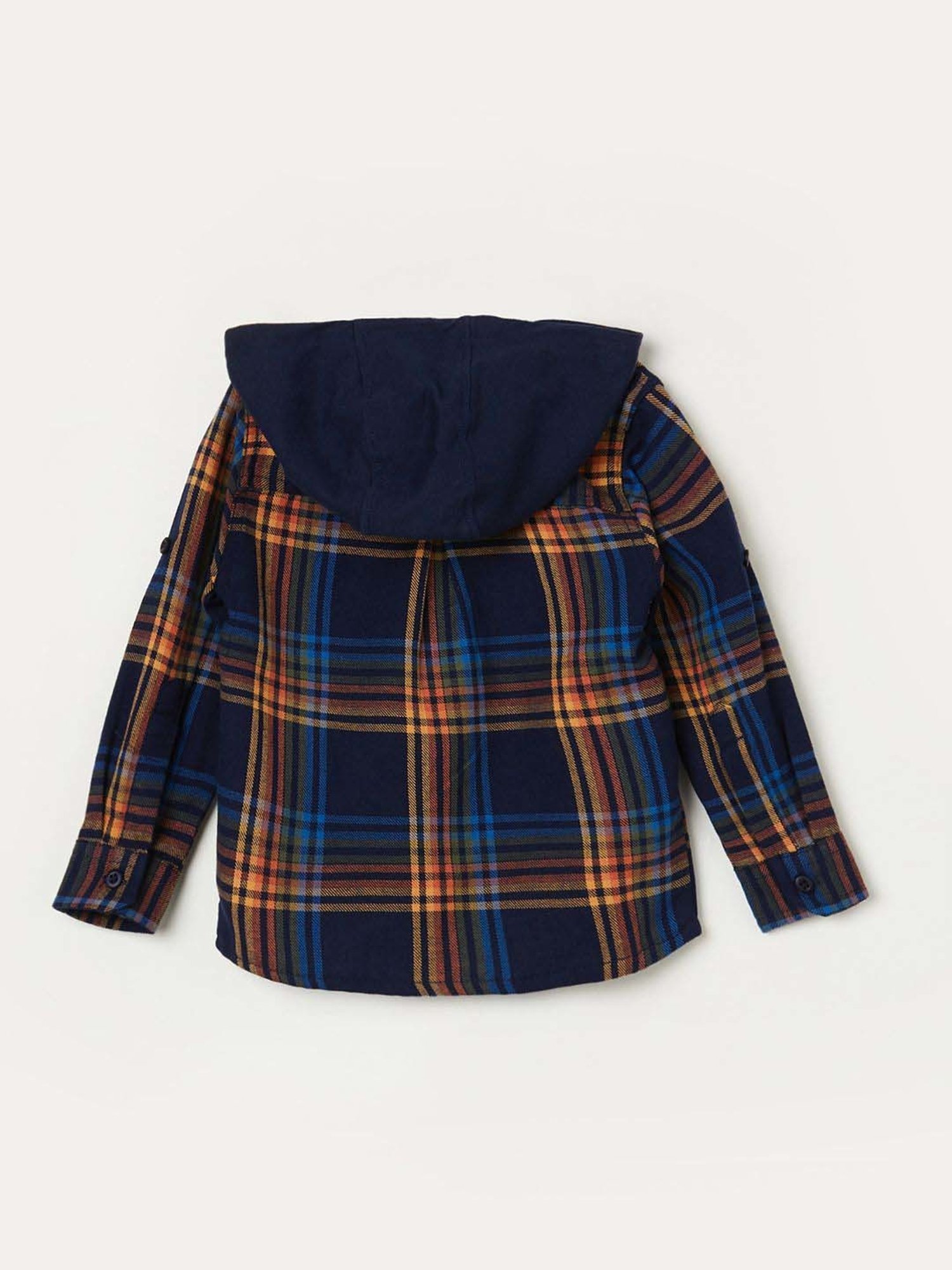 Juniors by Lifestyle Kids Navy Cotton Chequered Full Sleeves Shirt