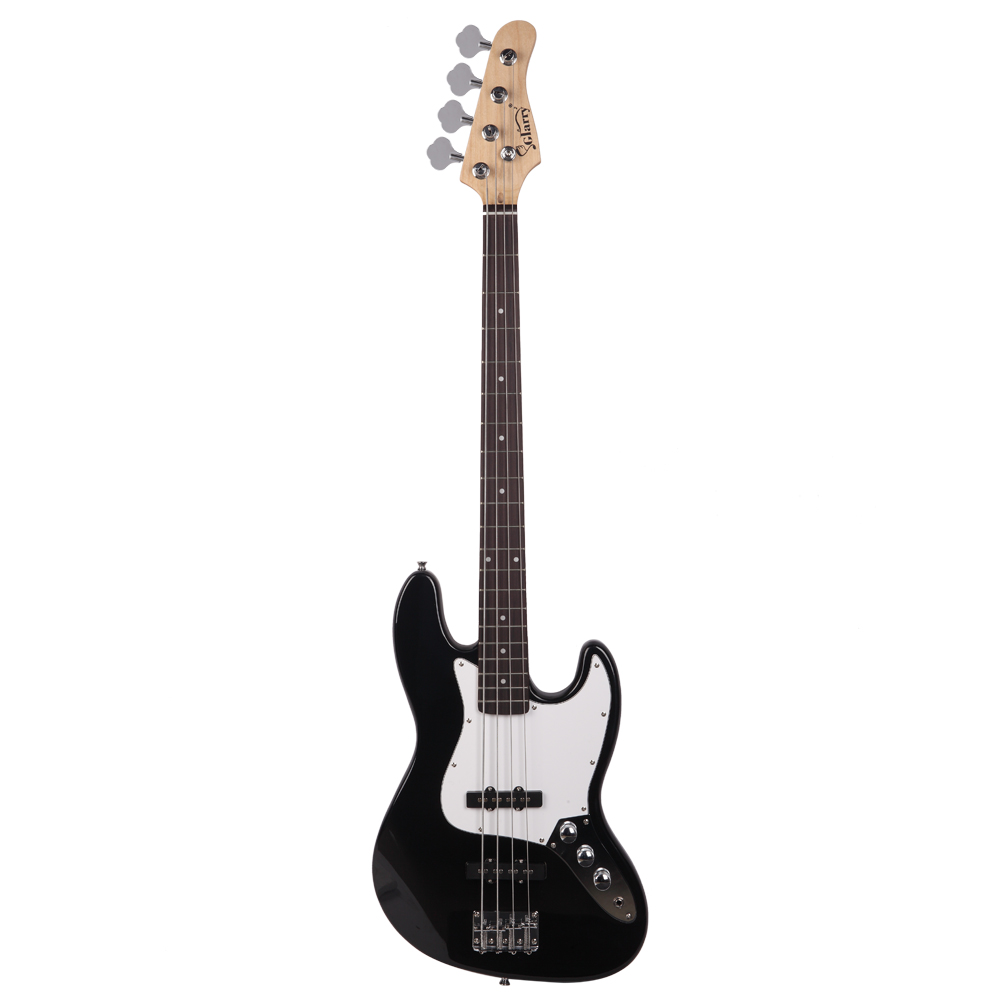 New Black Glarry Electric Jazz 4 Strings Bass Guitar + Cord + Wrench