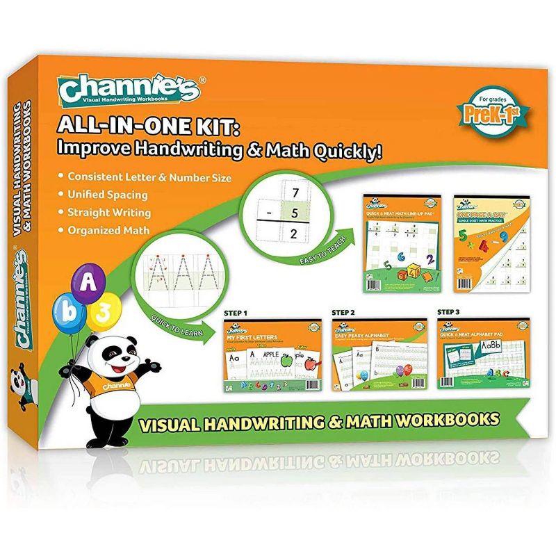 Channie's 5pk All-in-One Handwriting & Math Workbooks - PreK-1st Grade