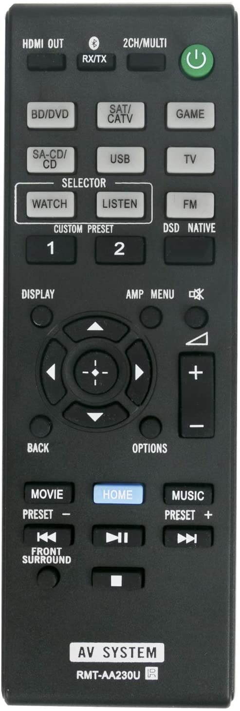 New RMT-AA230U RMTAA230U Replacement Remote Control Compatible with Sony Multi Channel AV Receiver STR-DN1070 STRDN1070