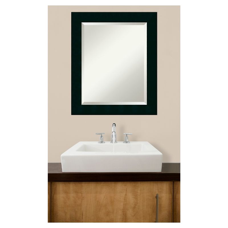 20" x 24" Tribeca Wood Framed Wall Mirror Black - Amanti Art