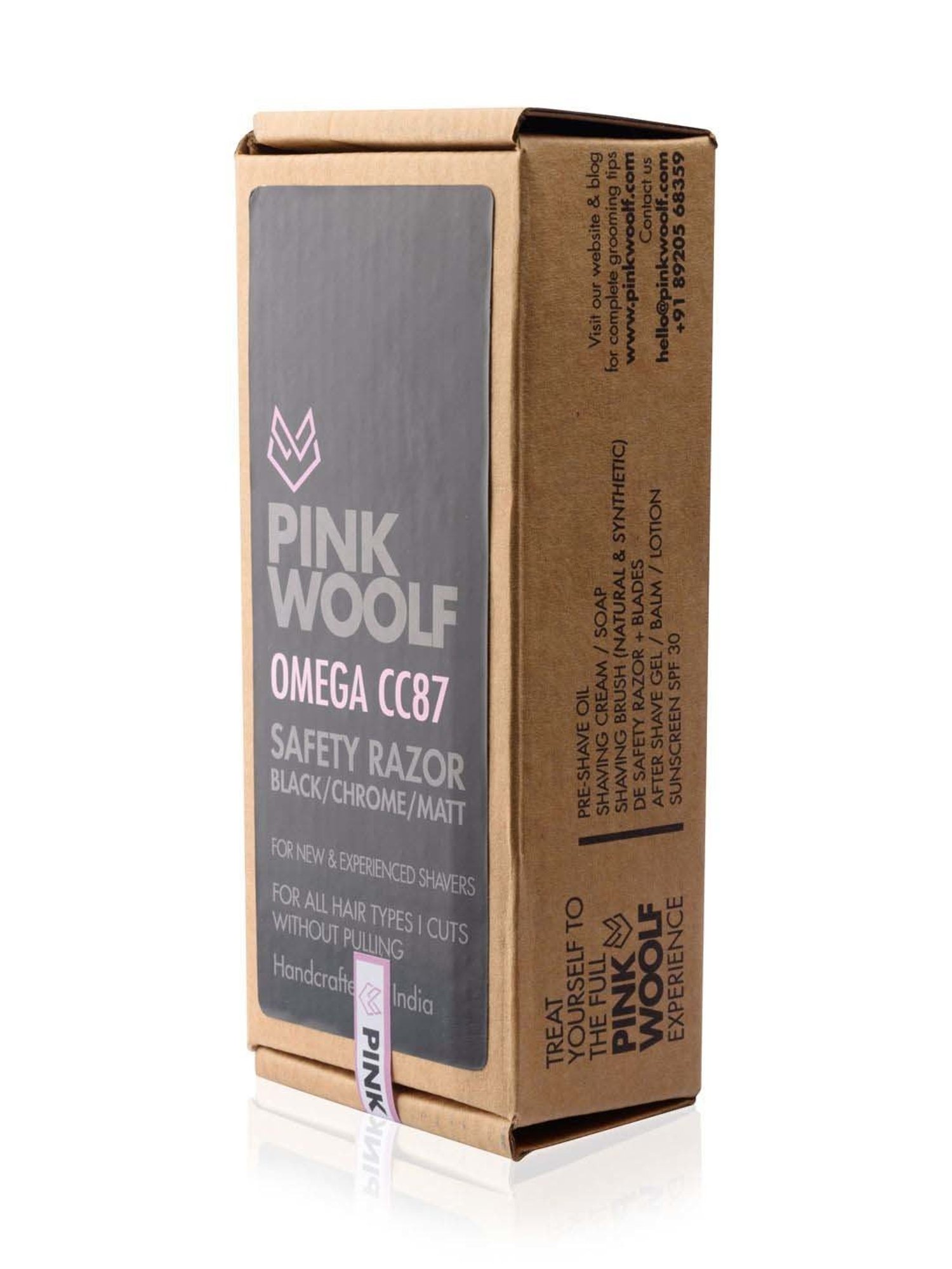 Pink Woolf Open Comb Double Edge Safety Razor Chrome OC70