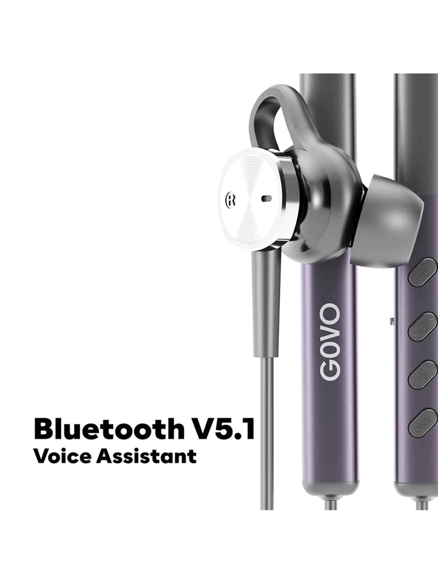 GOVO GoKixx 651 In Ear BT Neckband with Noise Cancellation & Upto 12 Hrs of Playtime (Black)