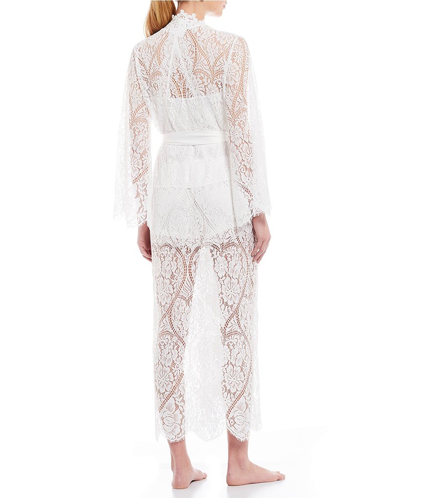 Jonquil Caterina Long Lace Wrap Robe