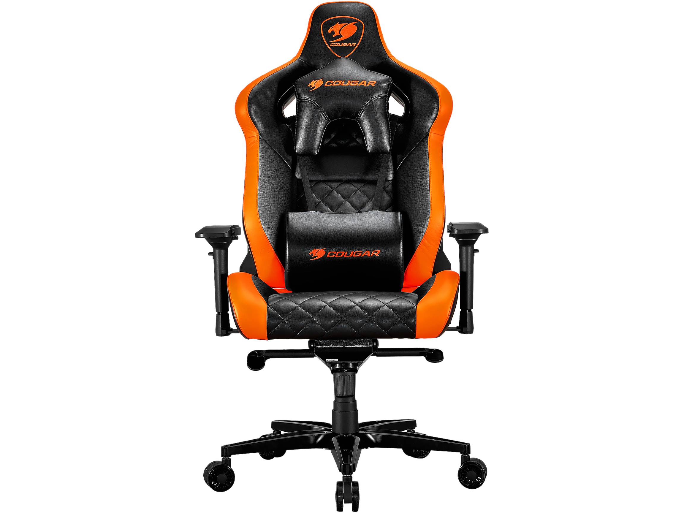 Cougar Armor Titan (Orange) Ultimate Gaming Chair with Premium Breathable PVC Leather, 352.0 lbs. Support, 170 Degree Reclining