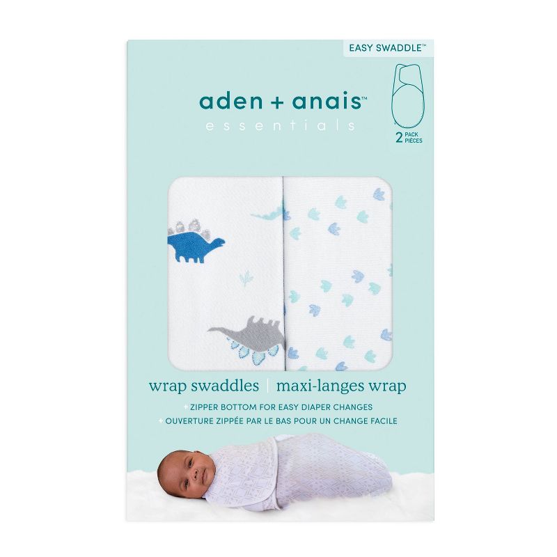 Aden + Anais essentials Wrap Swaddle Blanket - Dino-Rama S 2pk