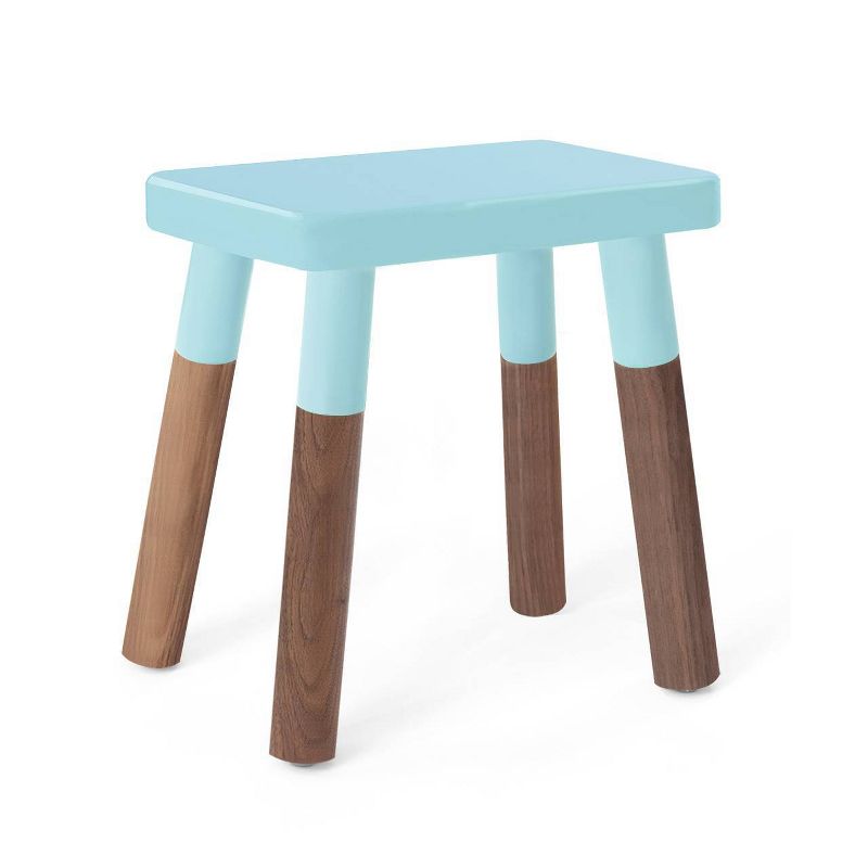 Set of 2 Peewee Wood Veneer Kids' Chairs Walnut/Sky Blue - Nico & Yeye