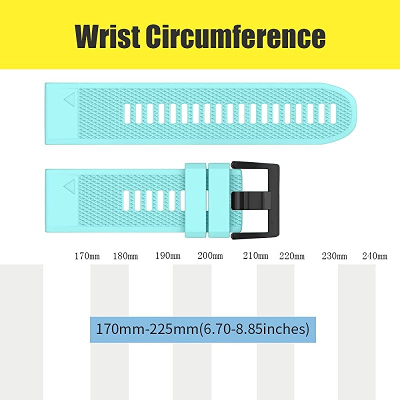 Compatible with Fenix 5 Band Easy Fit 22mm Width Soft Silicone Watch Strap Replacement for Fenix 5Fenix 5 PlusForerunner 935Approach S60Quatix 5 Mint