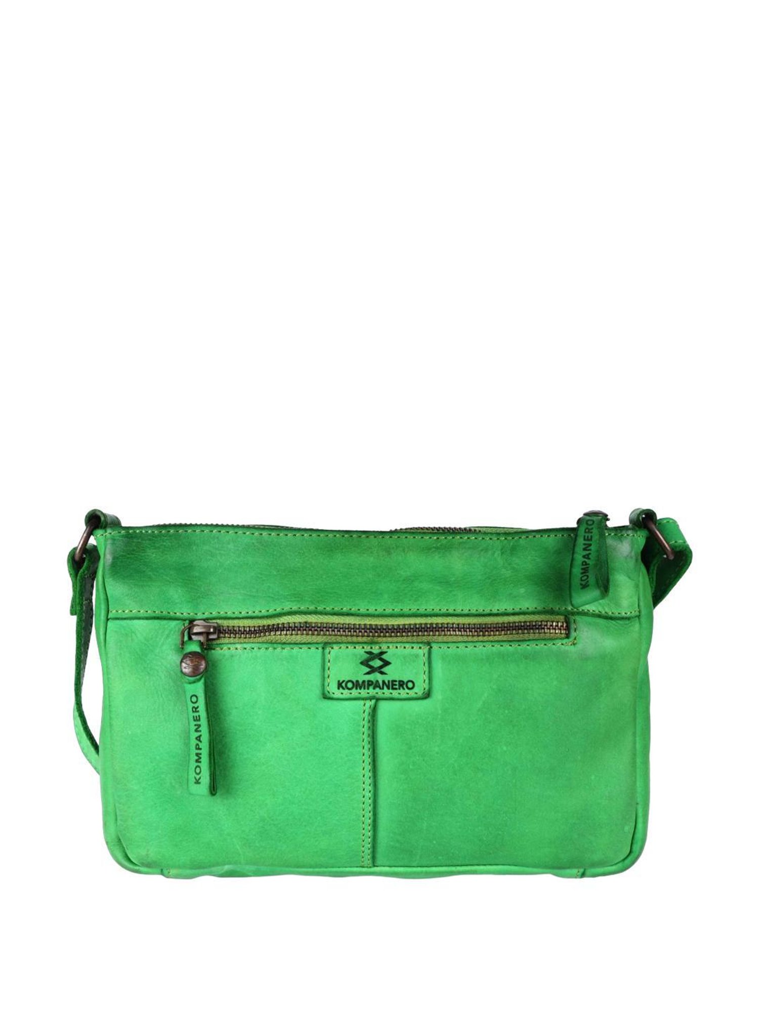 KOMPANERO Valentina Green Embroidered Sling Handbag
