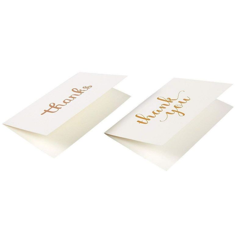 Best Paper Greetings 36-Pack White with Gold Foil Thank You Notes Greeting Cards with Envelopes Bulk Set 4x6 in