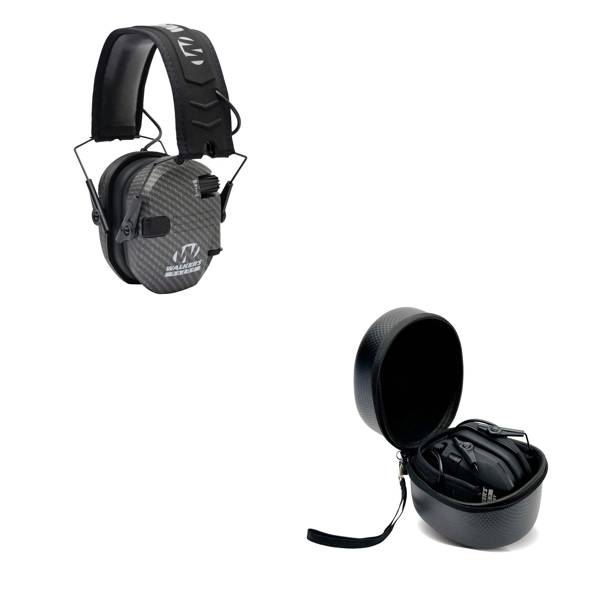 Walker's Razor Hearing Protection Earmuff w/ Walker's Razor Ear Muff Case