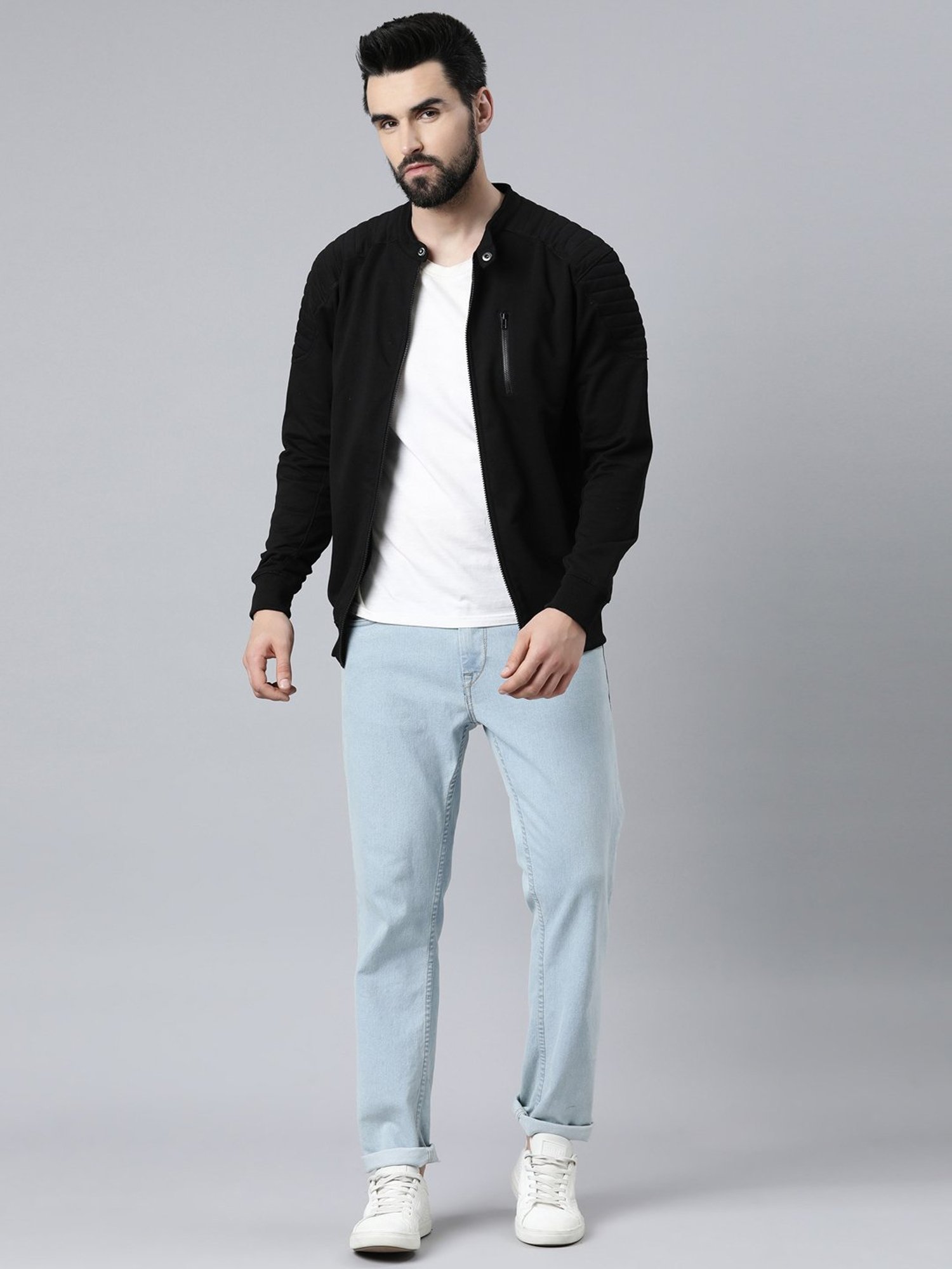 DIXCY SCOTT MAXIMUS Black Relaxed Fit Mandarin Collar Jacket