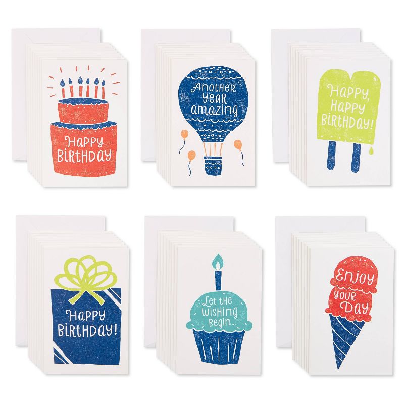 48ct Basic Birthday Icons Card Bundle