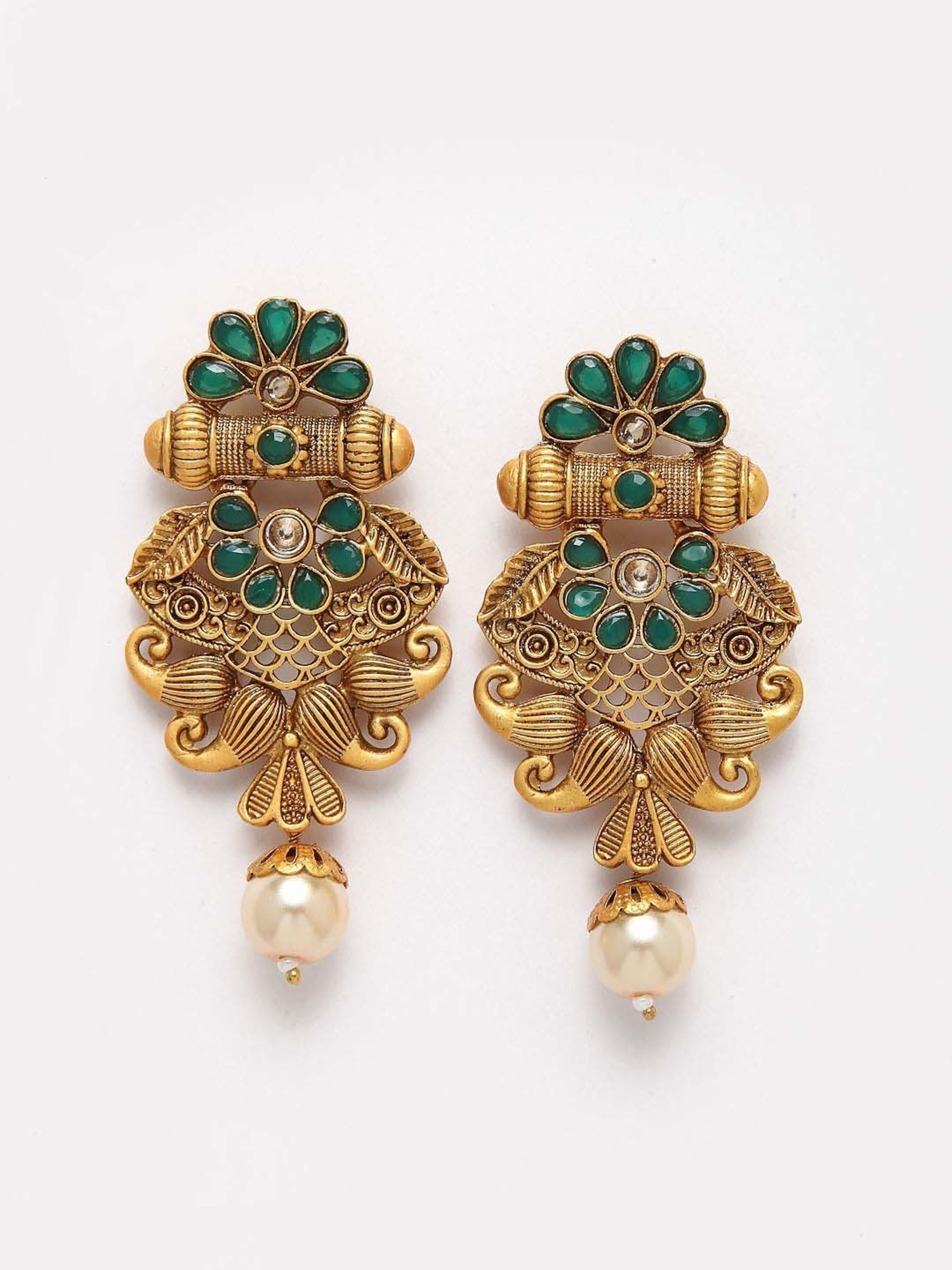 OOMPH Jewellery Yellow Enamel Floral Jhumki