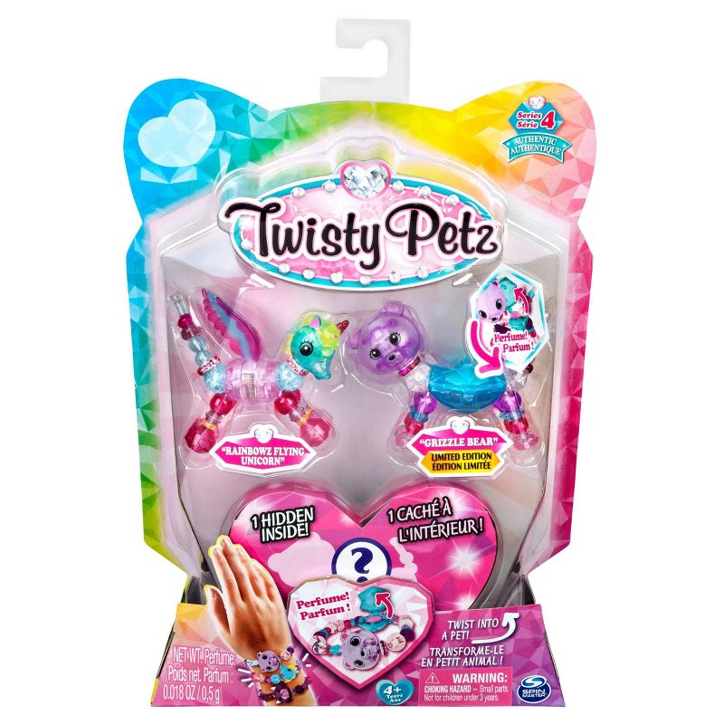 Twisty Petz Series 4 3pk - Rainbowz Flying Unicorn/Grizzle Bear/Surprise Collectible