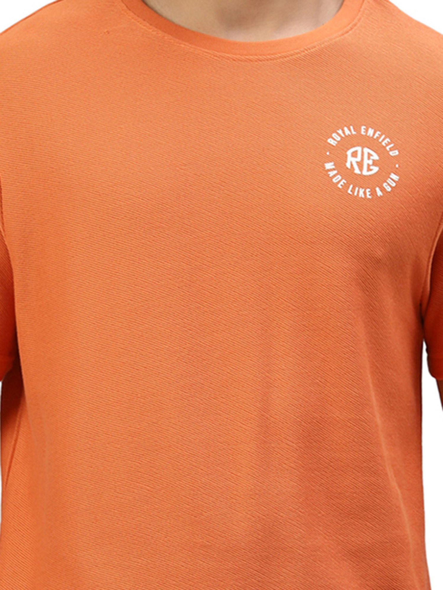 Royal Enfield MLG Classic Peach Regular Fit Logo Print Crew T-Shirt