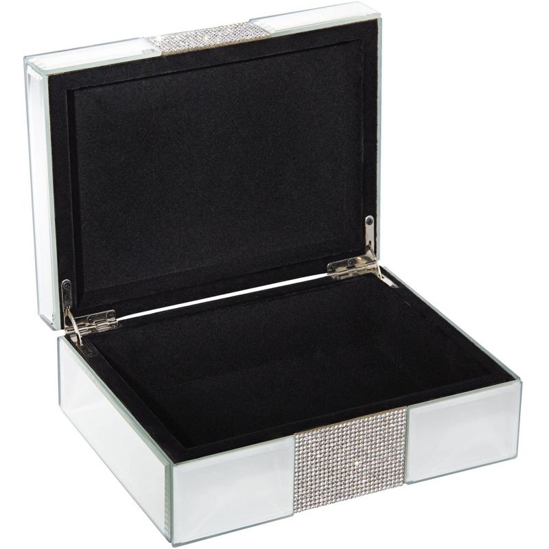 Dahlia Studios Lyza Rhinestone 8 1/4" Wide Mirrored Jewelry Box