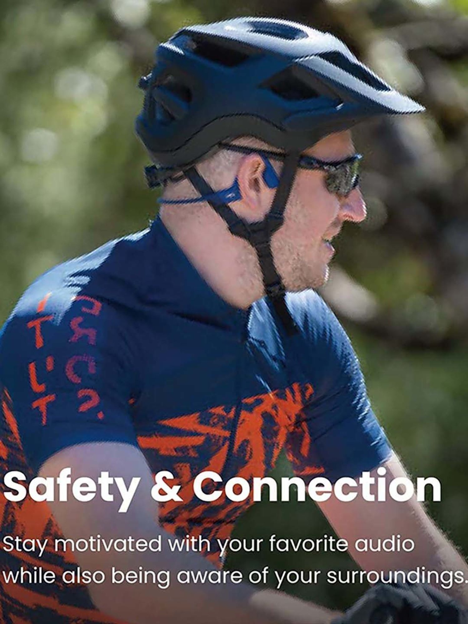 Shokz OpenRun Open-Ear Bluetooth Bone Conduction Sport Headphones (Blue)