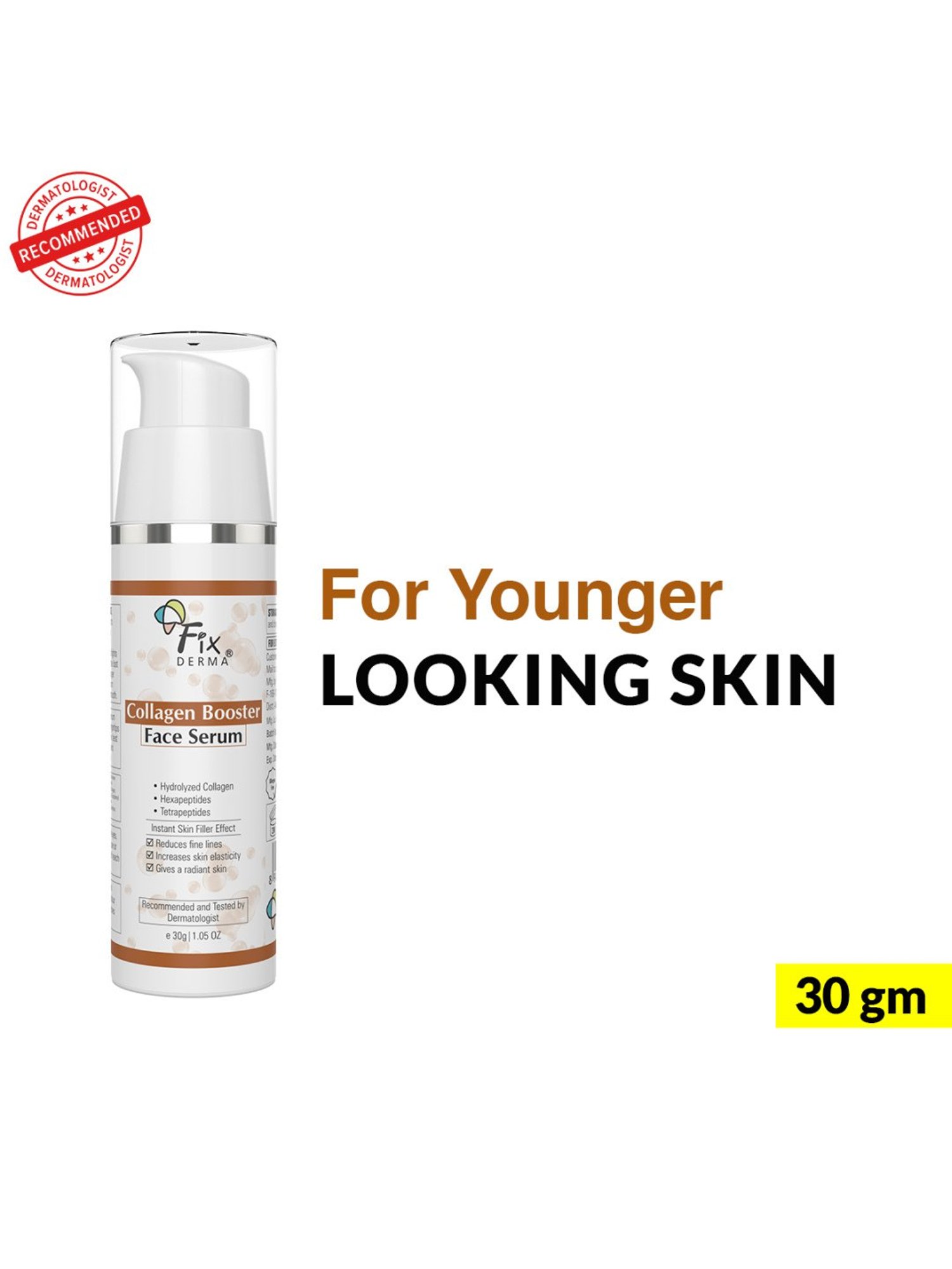 Fixderma Hydrolyzed Collagen Booster Face Serum for Men & Women - 30 gm