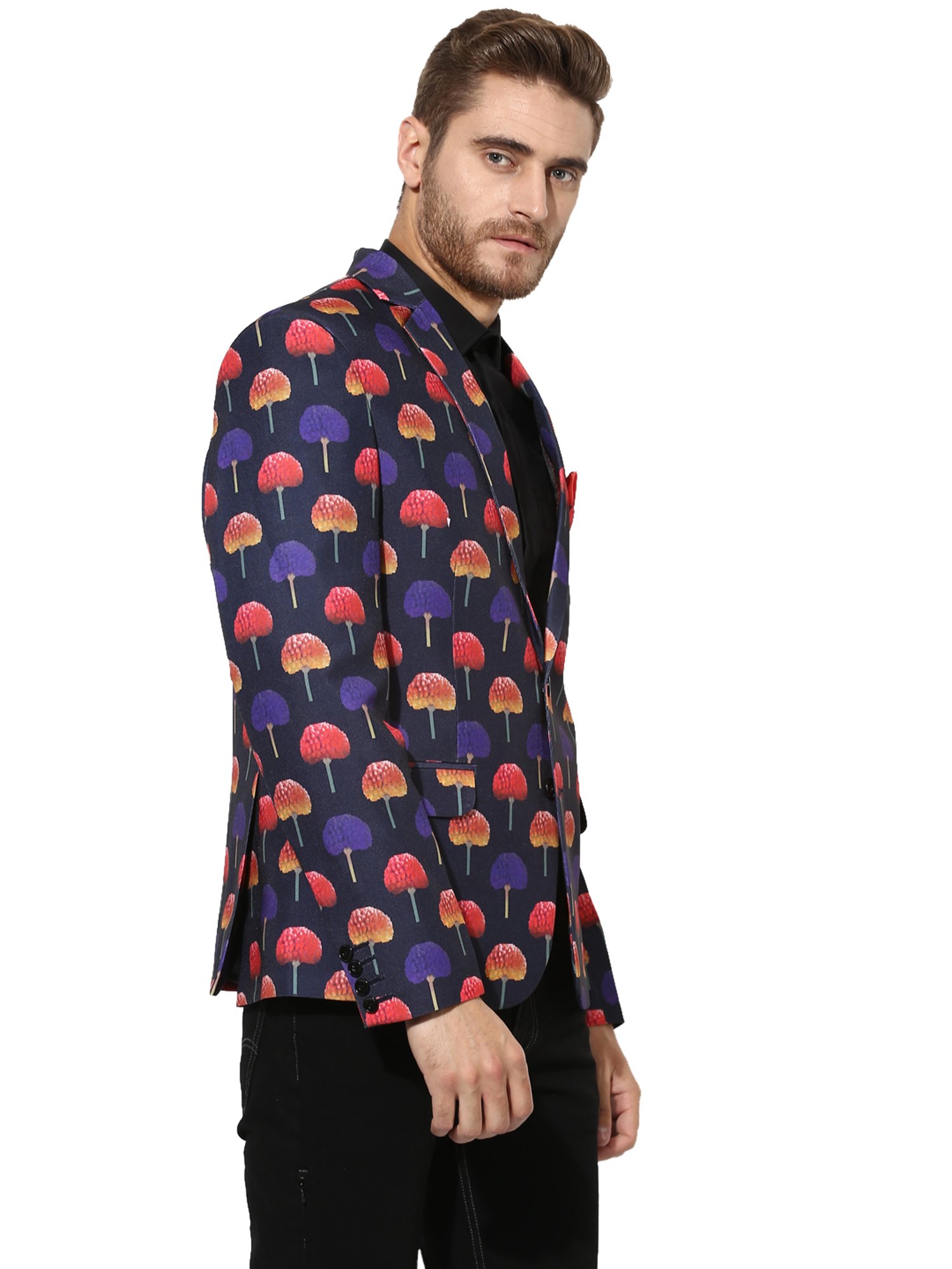 Hangup Plus Multicolor Regular Fit Printed Blazer