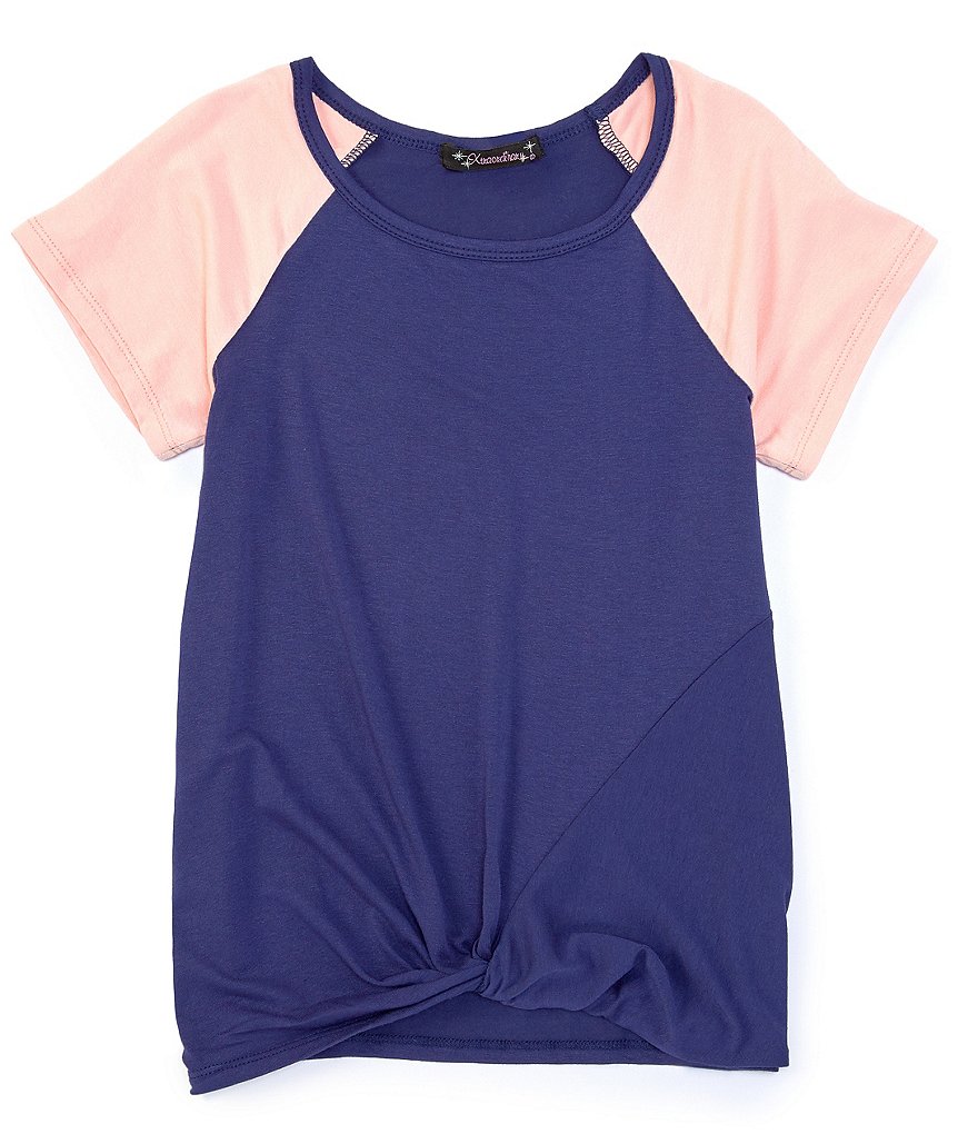 Xtraordinary Big Girls 7-16 Short-Sleeve Twist-Hem Raglan Tee