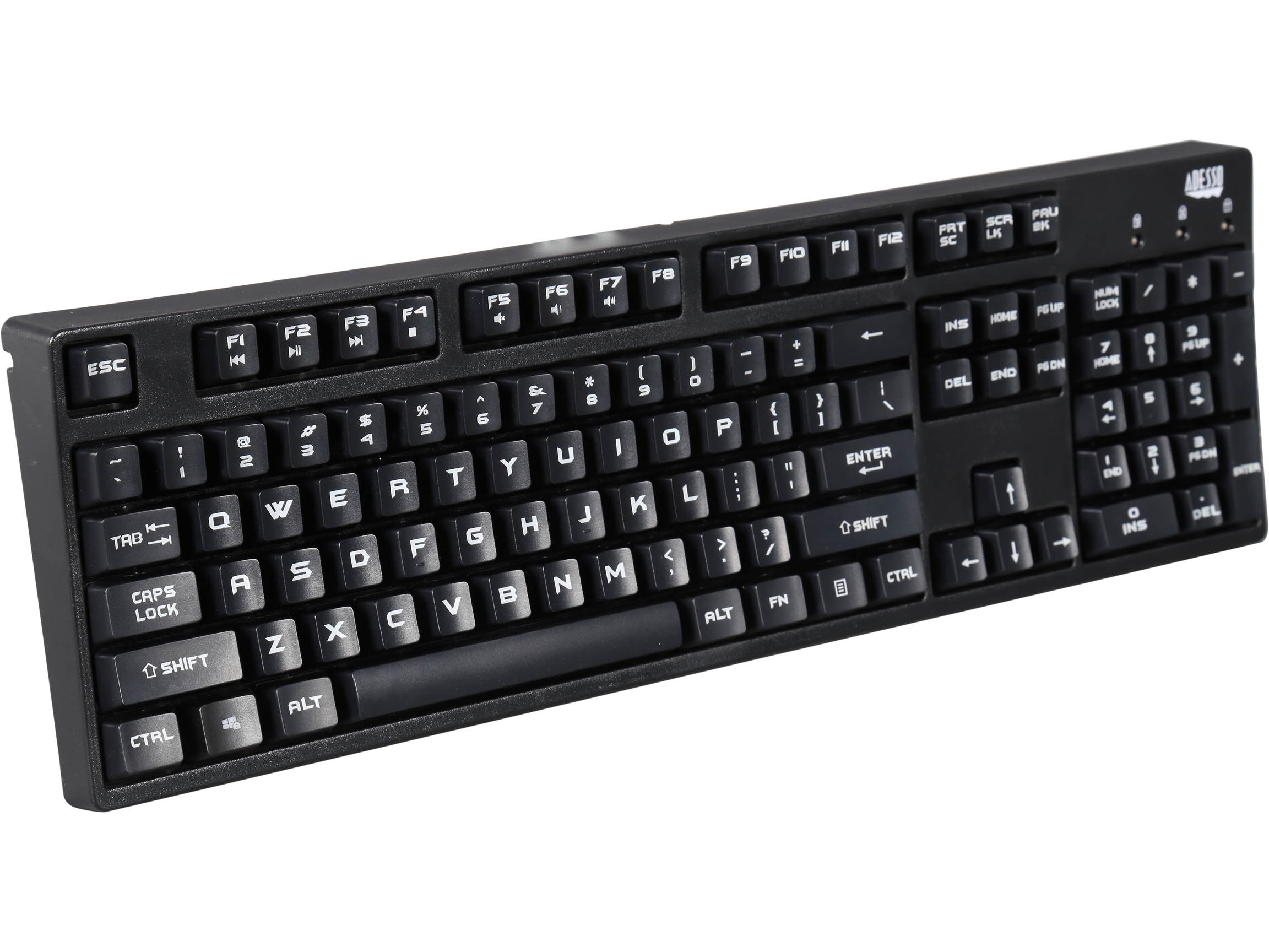 Adesso AKB-635UB EasyTouch full size Mechanical USB POS keyboard, N-key rollover adjustable USB cable, 50 million keystrokes