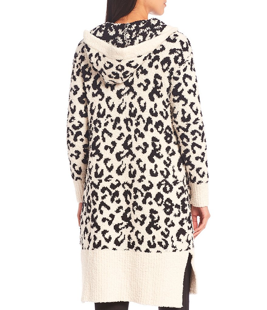 UGG Judith Sweater-Knit Leopard Print Hooded Lounge Cardigan
