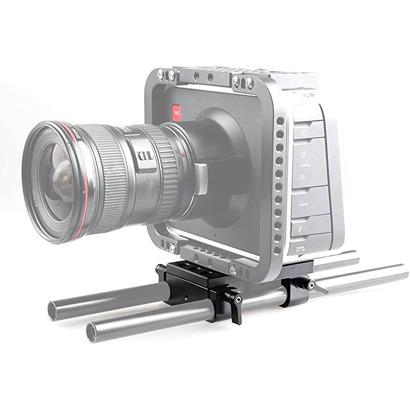 Camera Mounting Plate Tripod Mounting Plate with 15mm Rod Clamp Railblock for Rod Support/DSLR Rig Cage - 1775