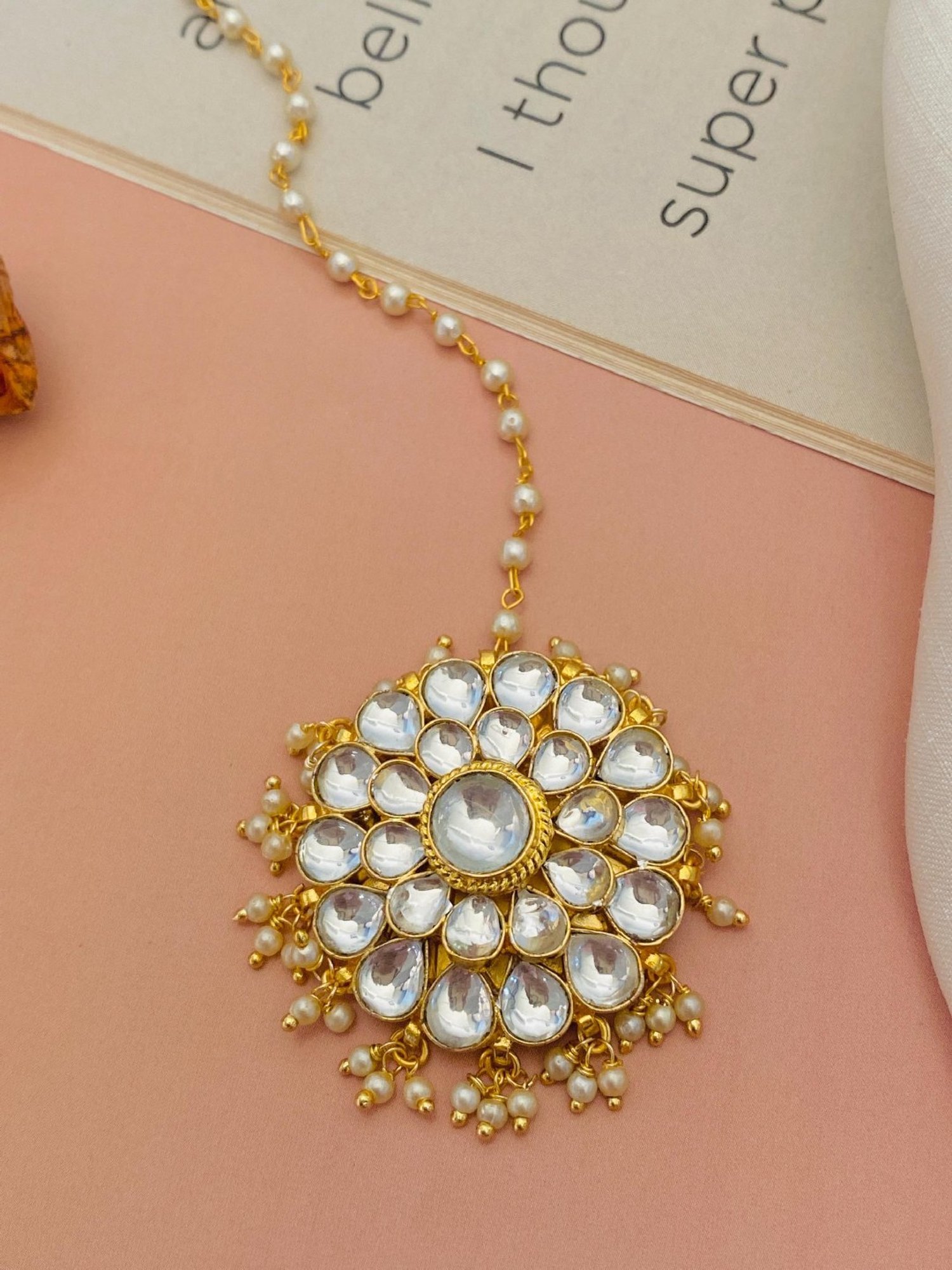 Abdesigns Gold-Plated Royal Kundan Maang Tikka